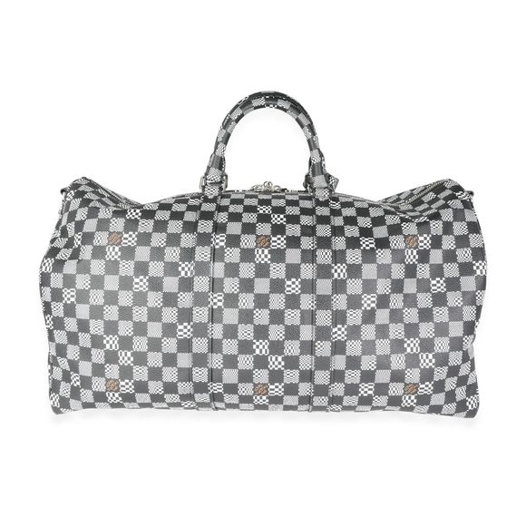 Black & White Distorted Damier Keepall Bandouliere 50 - Picture 3 of 8